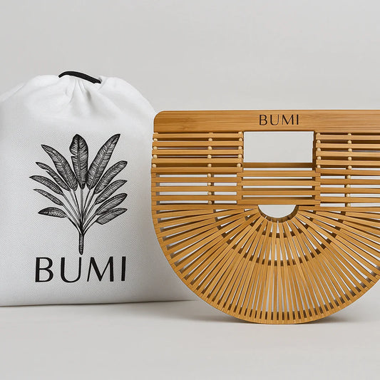 BUMI Bag Medium – Handgefertigte Bambustasche (Natur)